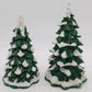 Dept 56 52604 Village Lighted Snow Capped Trees (Set Of 2) VG/Box