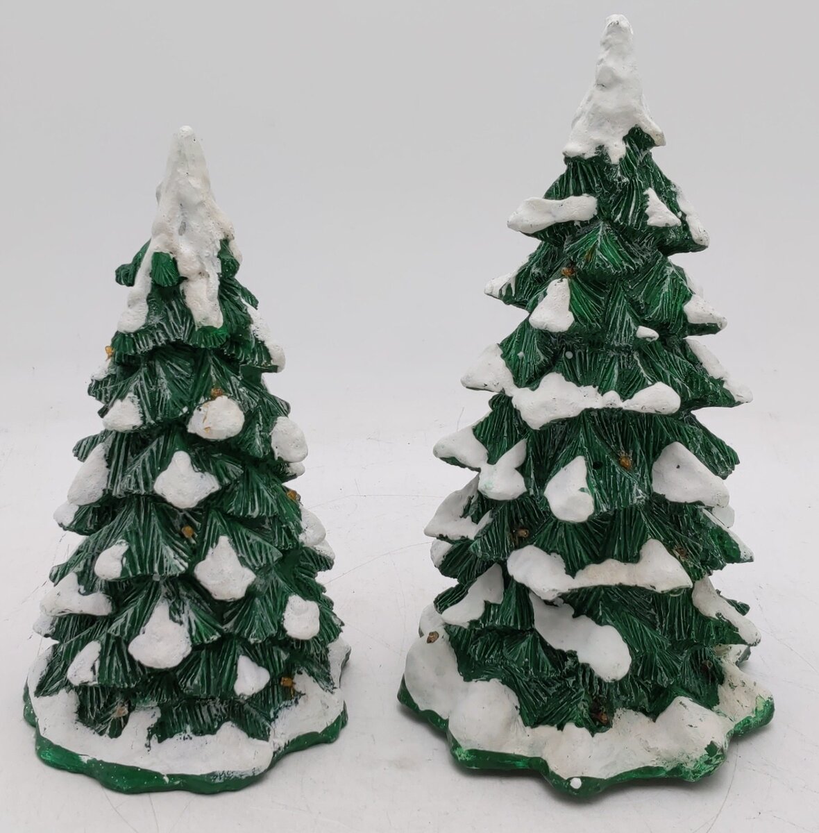 Dept 56 52604 Village Lighted Snow Capped Trees (Set Of 2) VG/Box