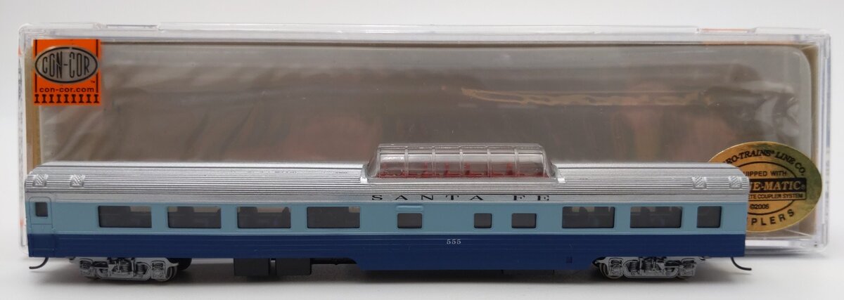 Con-Cor 0001-040252 N Atchison Topeka Santa Fe "Blue Goose" Dome Car #555 LN/Box