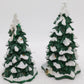 Dept 56 52604 Village Lighted Snow Capped Trees (Set Of 2) VG/Box