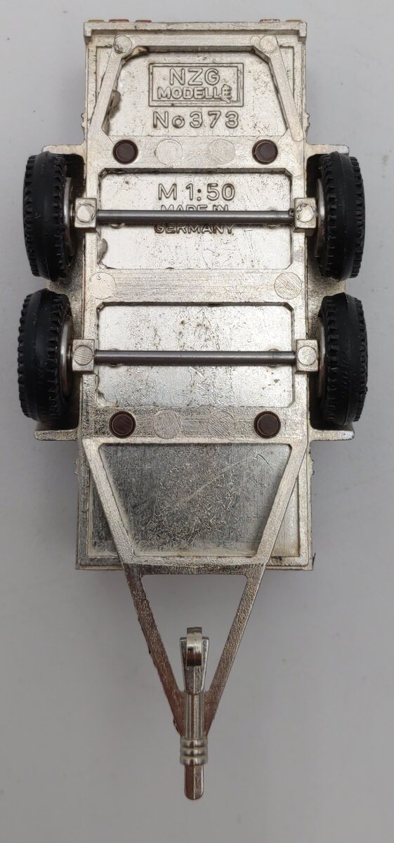 NZG 373 1:50 Scale Diecast Chrome 2-Axel Saris Aanhangers Utility Trailer EX