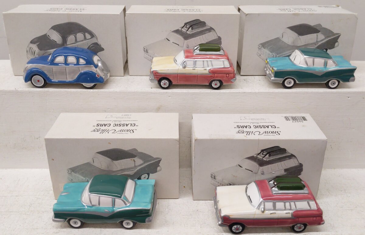 Department Assorted Snow Village Classic Cars [5] EX/Box