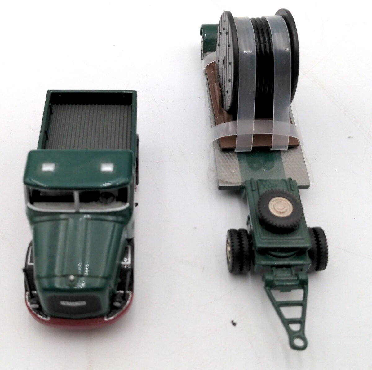 BUB 07050 1:87 Scale Diecast Kaelble K650 Truck w/ Flatbed Trailer & Cable Drum NIB