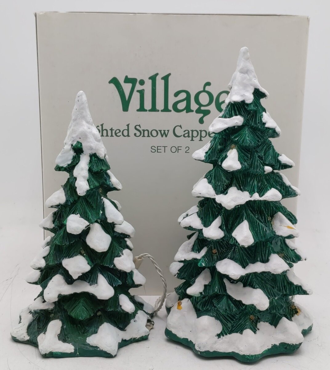 Dept 56 52604 Village Lighted Snow Capped Trees VG/Box