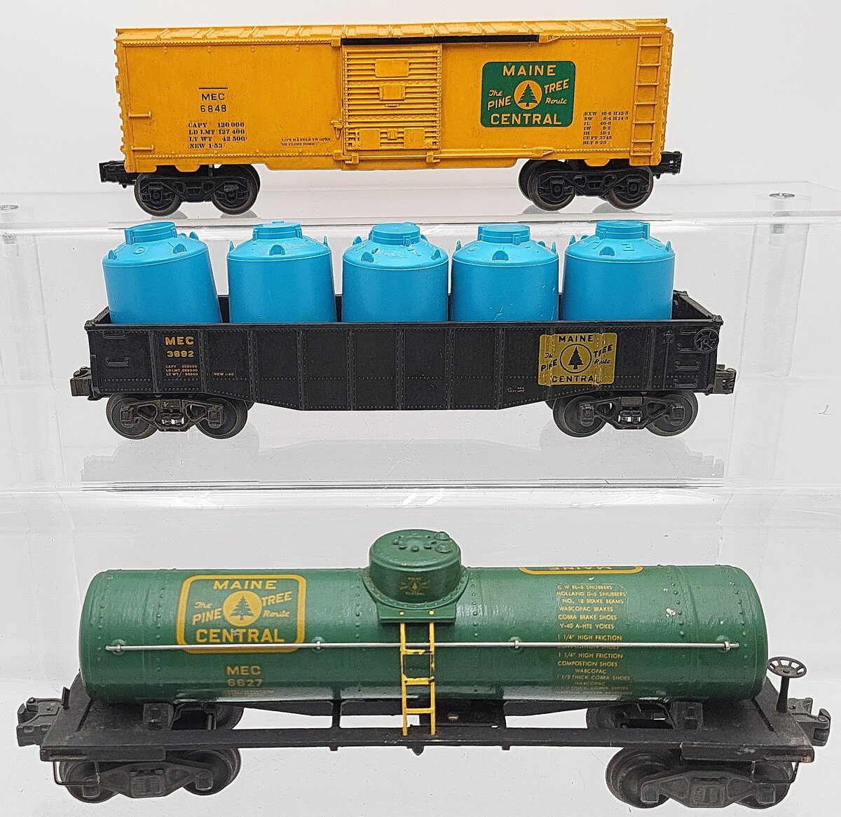 Lionel O Custom MEC Maine Central Assorted Freight Cars: 3892, 6627, 6848 [3]