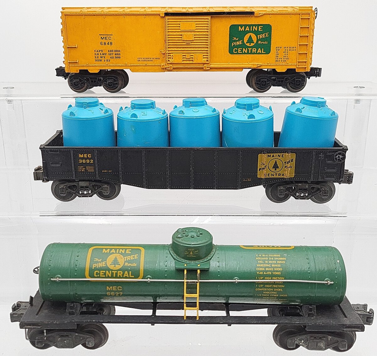 Lionel O Custom MEC Maine Central Assorted Freight Cars: 3892, 6627, 6848 [3]