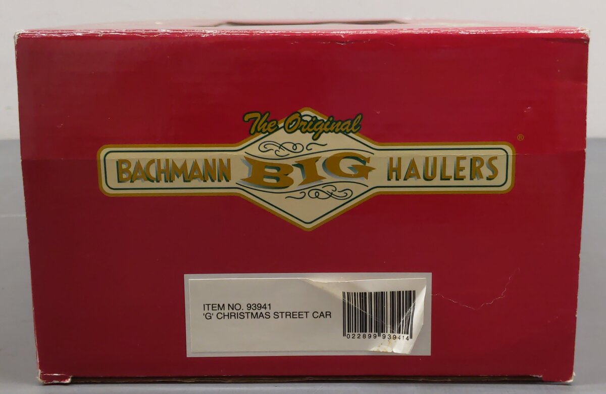 Bachmann 93941 G Scale Season's Greetings Christmas Street Car - Red EX/Box