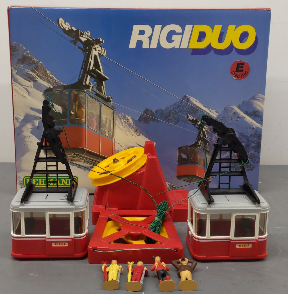 LGB 9000E G Scale Rigi Duo Tin Cable Car/Gondola Ski Lift Set EX/Box