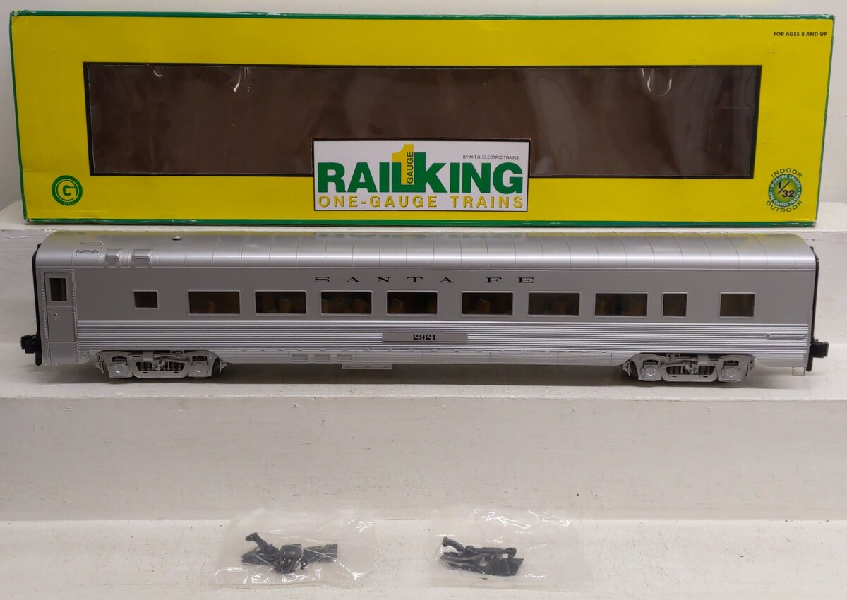 MTH 70-65016C G Scale Santa Fe 70' Streamlined Passenger Coach Car #2921 EX/Box