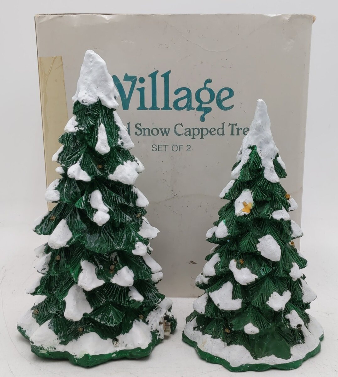 Dept 56 52604 Village Lighted Snow Capped Trees VG/Box