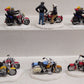 Dept 56 Assorted Snow Village Harley Davidson Bikes and Figures [6] EX/Box