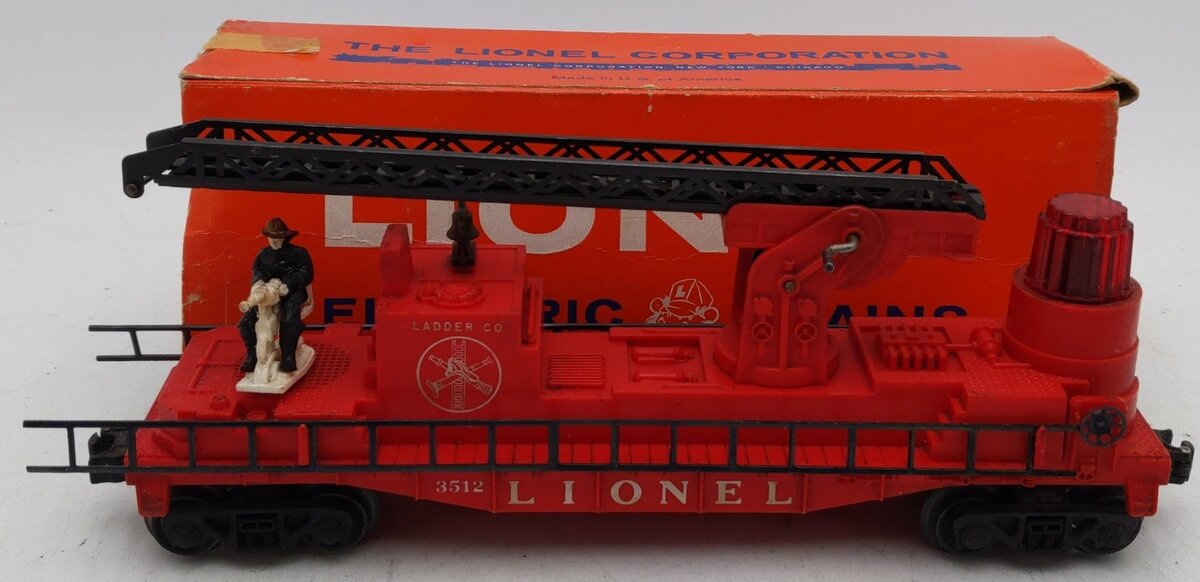 Lionel 3512 Vintage Fire Ladder Car with Ladder VG/Box
