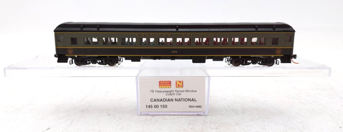 Micro Trains 14500150 N CN 78' Heavyweight Coach Car #4962 w/ Lighting LN/Box