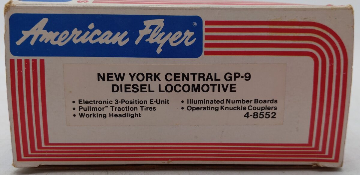 American Flyer 4-8552 S Scale New York Central GP-9 Diesel Locomotive EX/Box