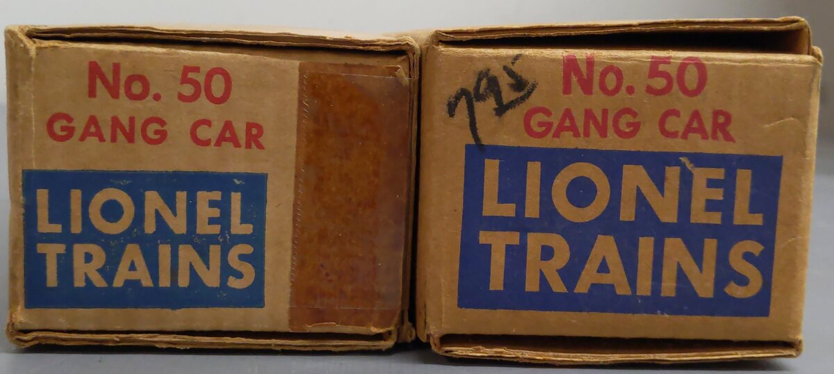 Lionel O Gauge Vintage 50 Gang Car; [2] VG/Box