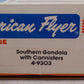 American Flyer 4-9303 S Gauge Southern Gondola With Canisters #9303 EX/Box