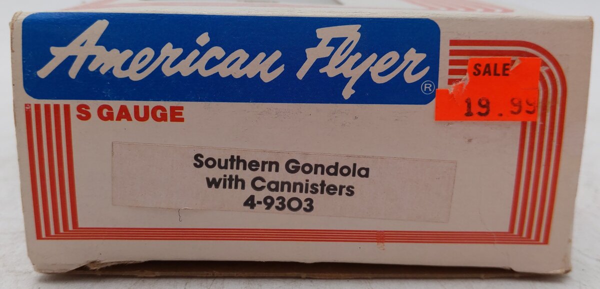 American Flyer 4-9303 S Gauge Southern Gondola With Canisters #9303 EX/Box