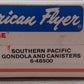 American Flyer 6-48500 S Gauge Southern Pacific Gondola w/Gray Canisters #48500 EX/Box