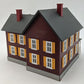 MTH 30-90253 O Scale Farm House - Maroon w/ Yellow Shutters EX/Box