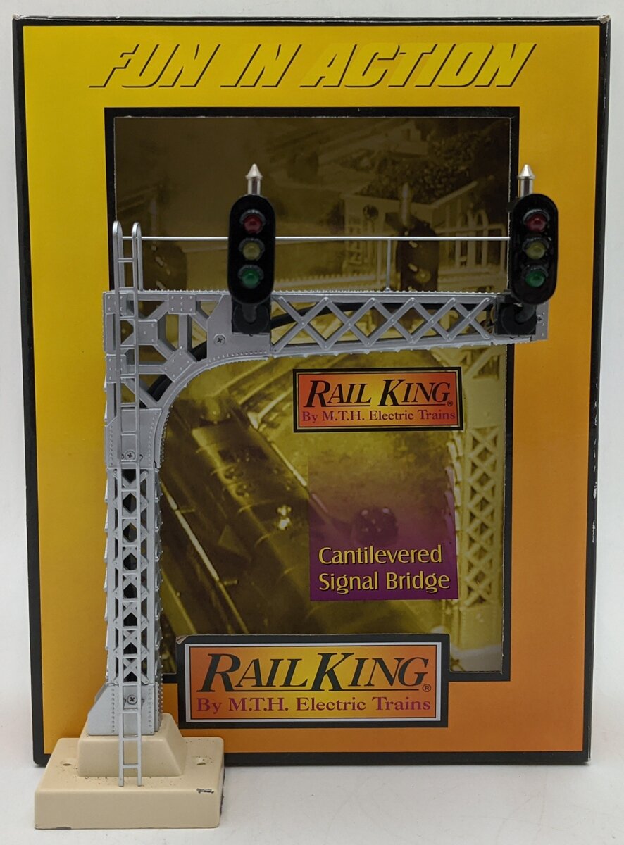 MTH 30-11009 O Scale RailKing Cantilevered Signal Bridge VG/Box