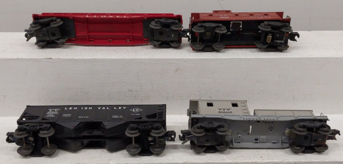Lionel Vintage O Freight Cars 6419-100, 6357, 6476, 6264 [4] VG