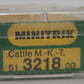 Minitrix 3218 N Scale Missouri Kansas Texas Cattle Car LN/Box
