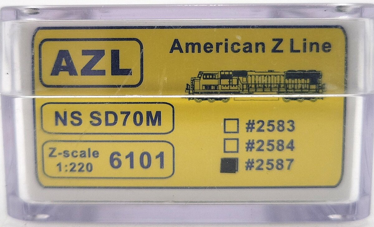 American Z-Line 6101 Z Scale Norfolk Southern SD70M Diesel Locomotive #2587 LN/Box