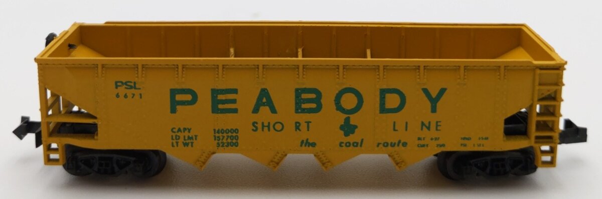 Minitrix 3279 N Scale Peabody Short Line Hopper Car #6671 LN/Box
