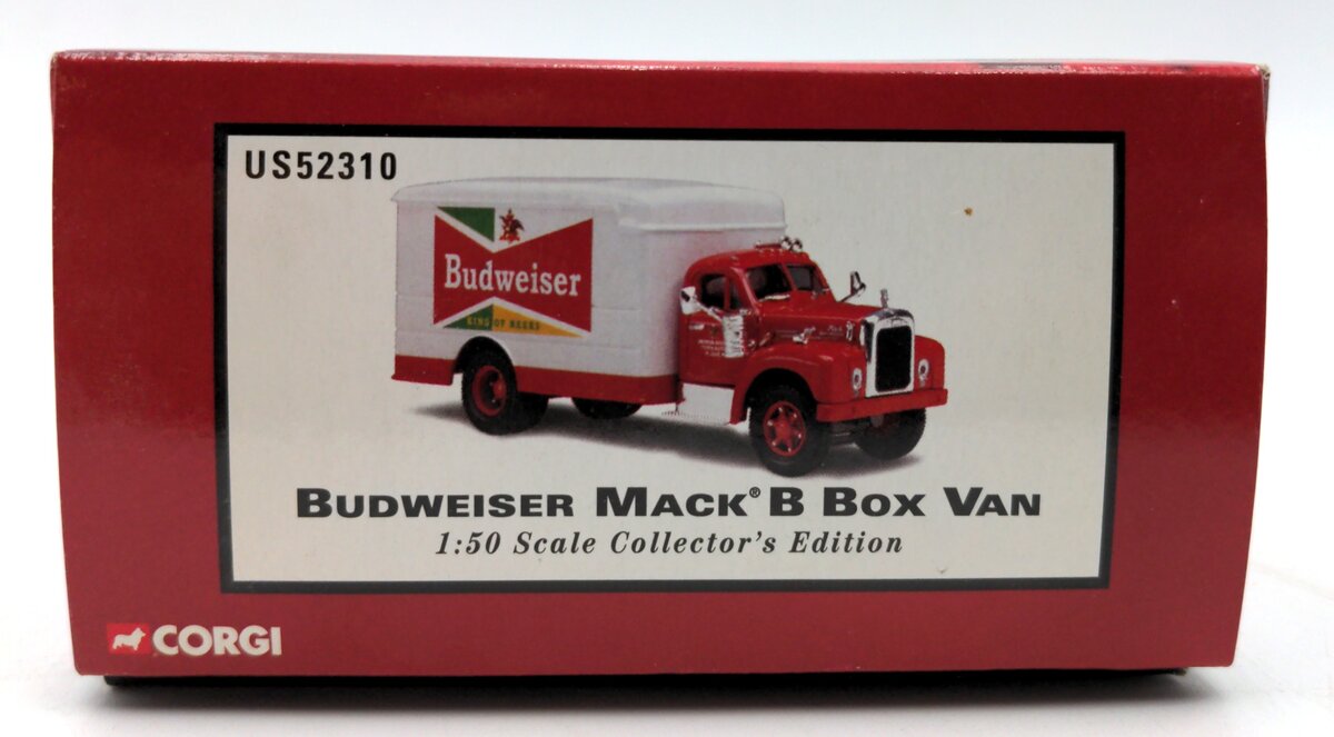 Corgi US52310 1:50 Scale Diecast Budweiser Mack B Box Van NIB