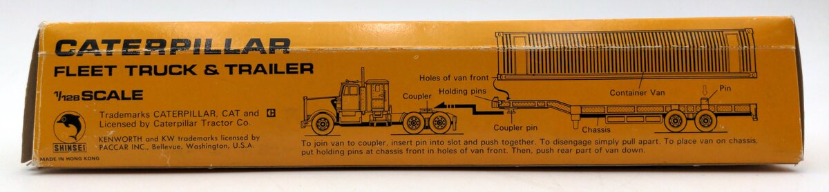 Shinsei Kenworth Caterpillar Diecast Fleet Truck & Trailer NIB