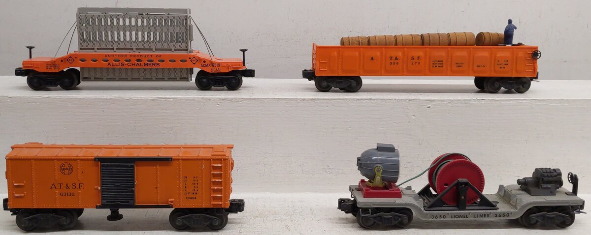 Lionel O Gauge Vintage Freight Cars; 6519, 63132, 356275, 3650, [4] VG