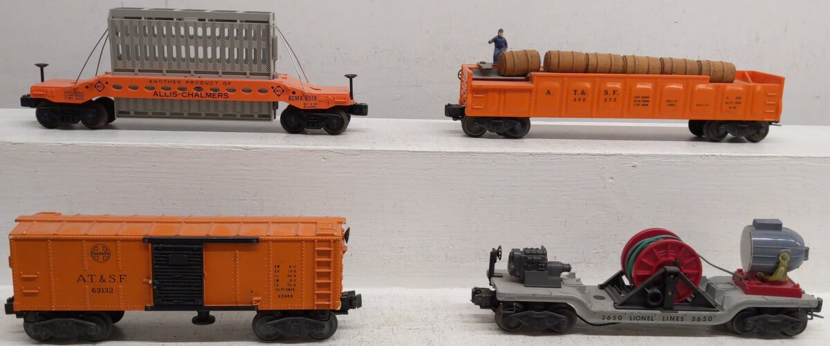 Lionel O Gauge Vintage Freight Cars; 6519, 63132, 356275, 3650, [4] VG