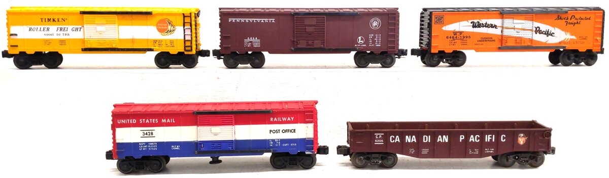 Lionel O Gauge Assorted Freight Cars [5] VG