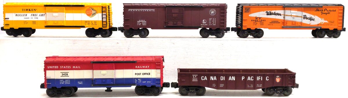 Lionel O Gauge Assorted Freight Cars [5] VG