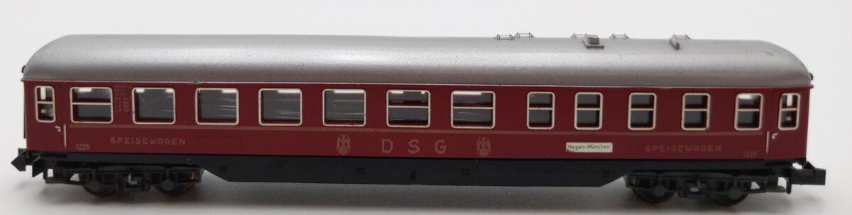 Trix 18036 N Scale German Service Company Dining Car w/Lights #1225 EX/Box