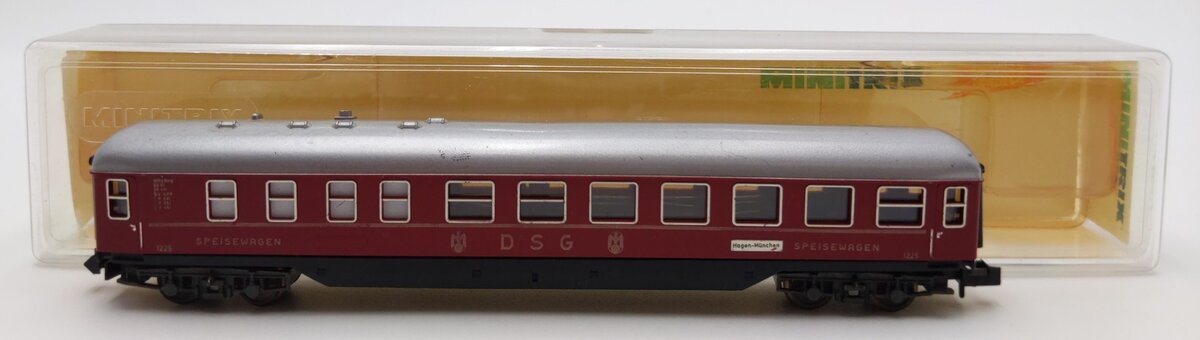 Trix 18036 N Scale German Service Company Dining Car w/Lights #1225 EX/Box