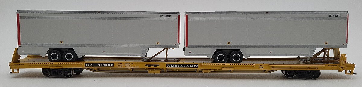 Athearn 92627 HO Trailer Train 85' Flat Car With 2-40' Trailers LN/Box