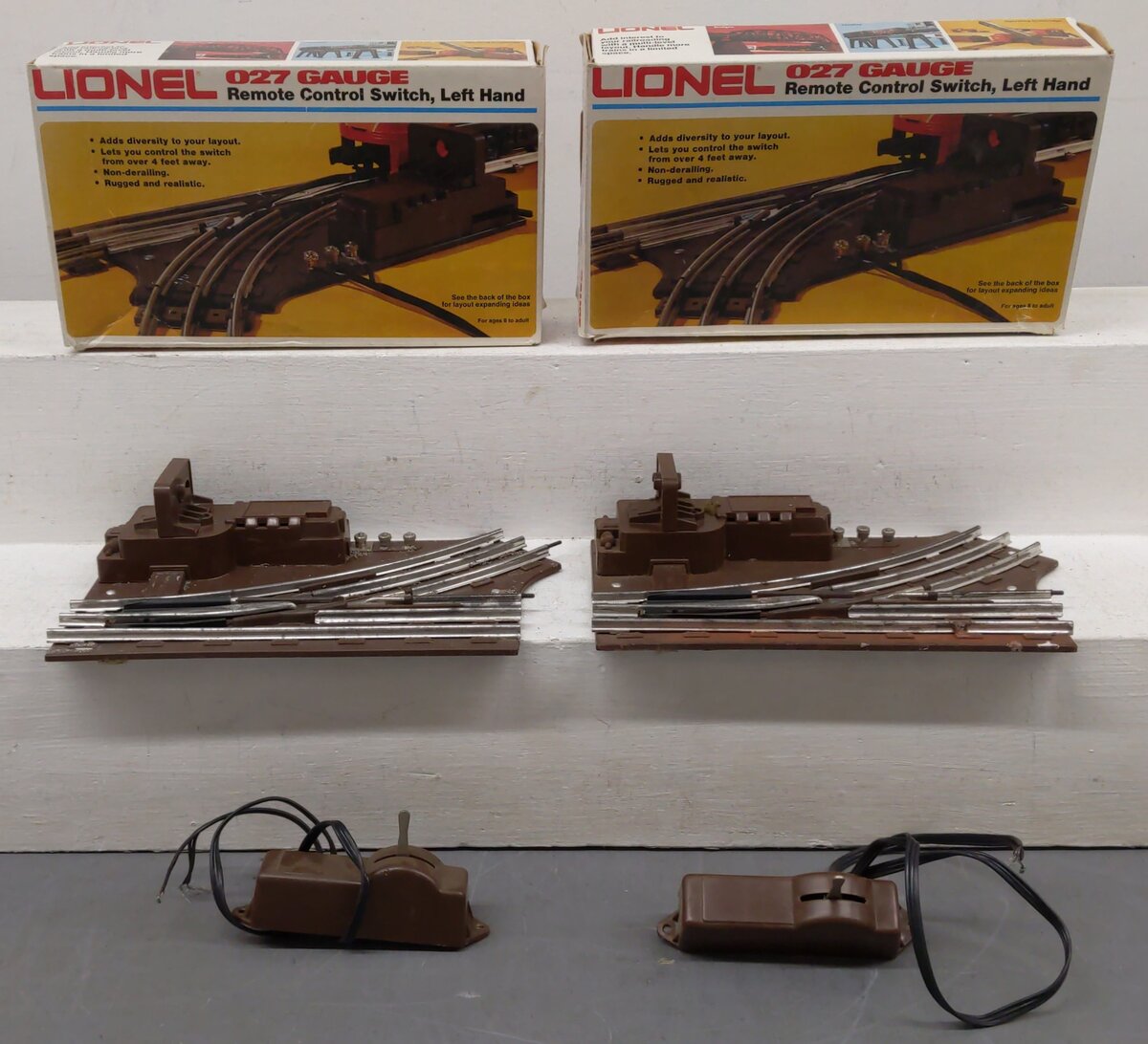 Lionel 6-5121 O O27 Left Hand Remote Control Switch Turnouts (2)/Box