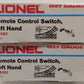 Lionel 6-5121 O O27 Left Hand Remote Control Switch Turnouts (2)/Box