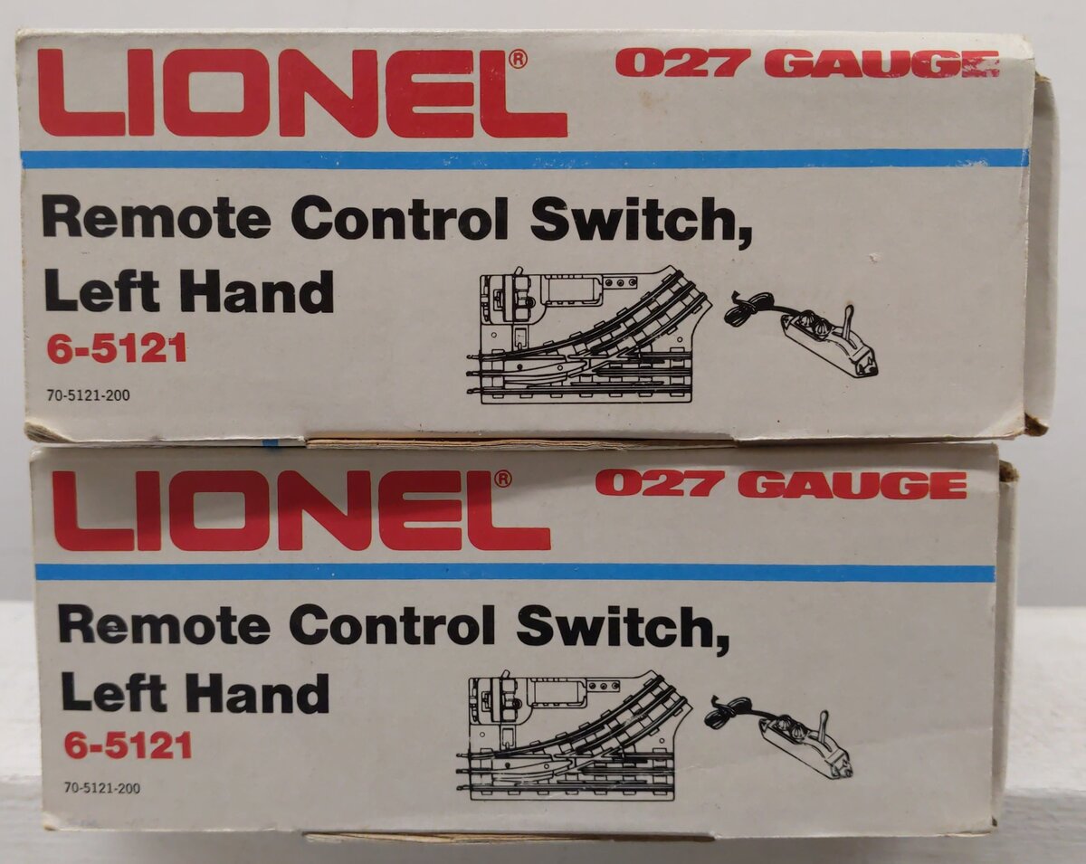 Lionel 6-5121 O O27 Left Hand Remote Control Switch Turnouts (2)/Box