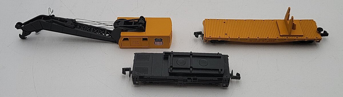 Con-Cor 001-602007 N Scale Union Pacific Crane #X-202A with Flatcar#X-202-B EX/Box