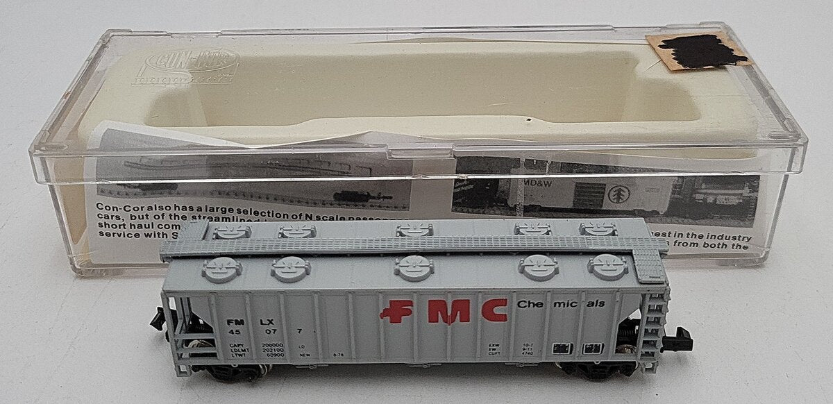 Con-Cor 0001-001766 N Scale FMC Chemicals 47' 3-Bay Covered Hopper #45077 LN/Box