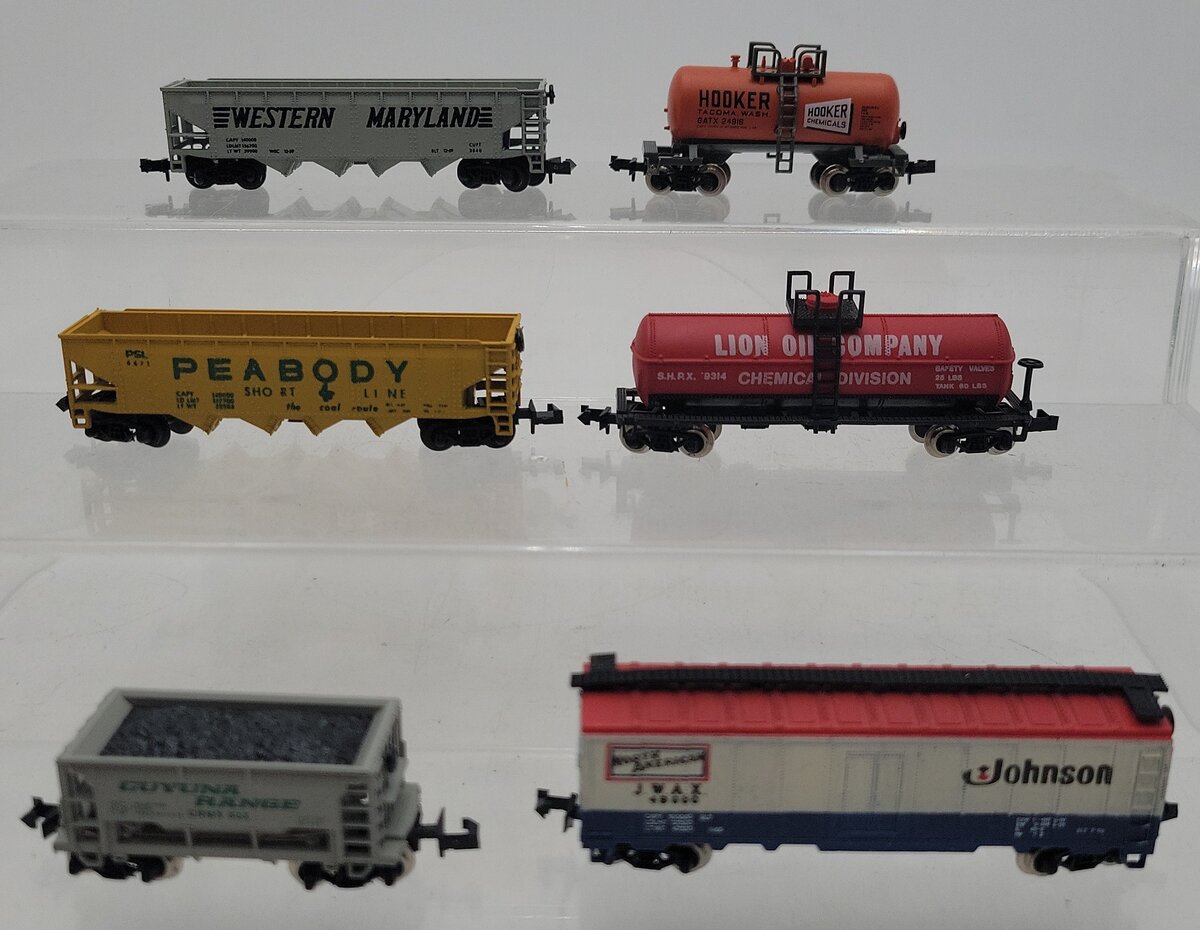 Minitrix, Model Power,& Atlas N Scale Assorted Freight cars [6] EX/Box