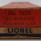 Lionel 2435 Vintage O Lionel Lines Illuminated Elizabeth Passenger Car VG/Box