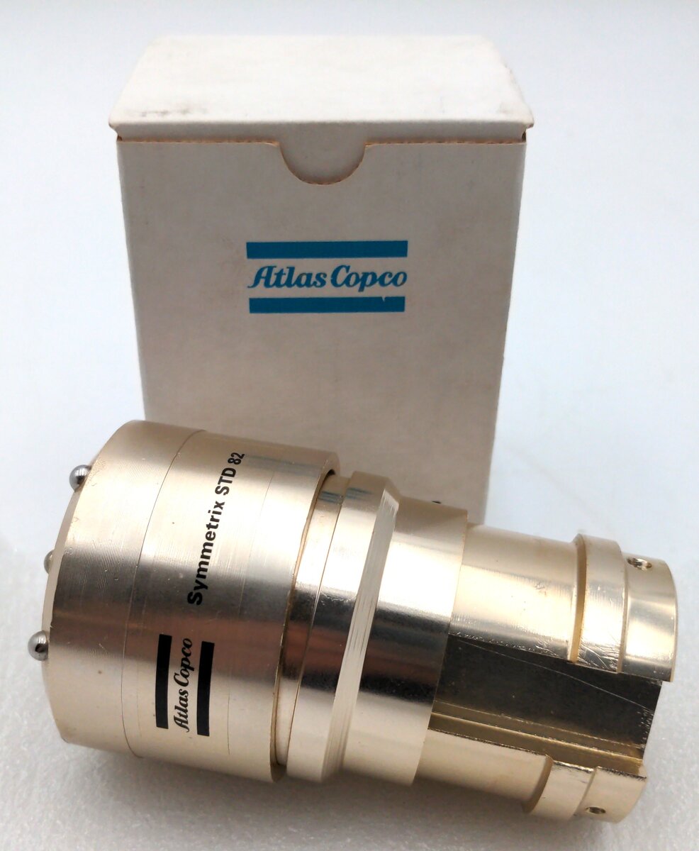 Atlas Copco Symmetrix STD82 w/ Shank T38 Polished Brass Promo Rock Drill Bit LN/Box