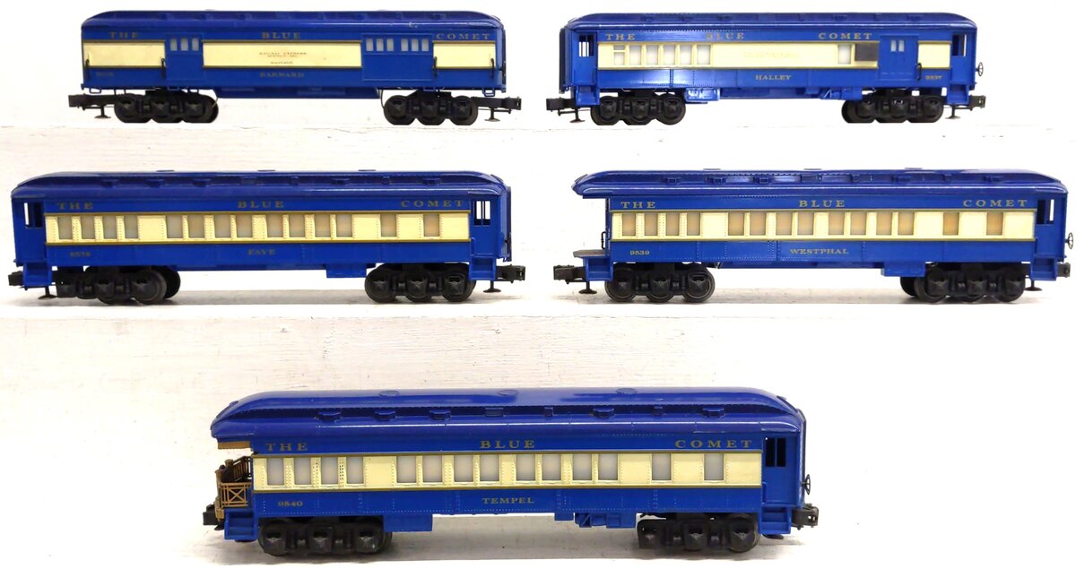 Lionel O Gauge "The Blue Comet" 5 Passenger Car Set - Custom