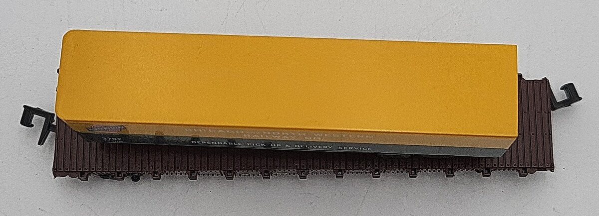 Con-Cor 0001-01205Q N Scale Chicago and Northwestern Flatcar w/ Trailer #4270 EX/Box