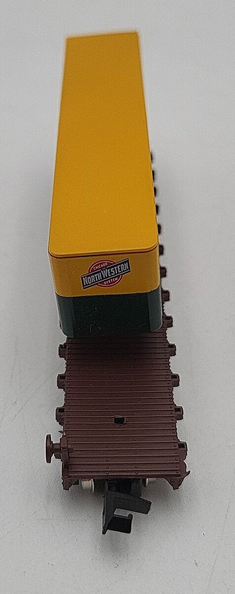 Con-Cor 0001-01205Q N Scale Chicago and Northwestern Flatcar w/ Trailer #4270 EX/Box