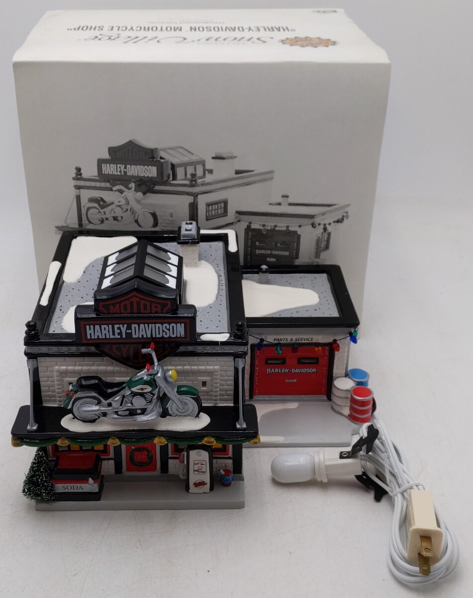 Dept 56 56.54886 Harley Davidson Motorcycle Shop EX/Box