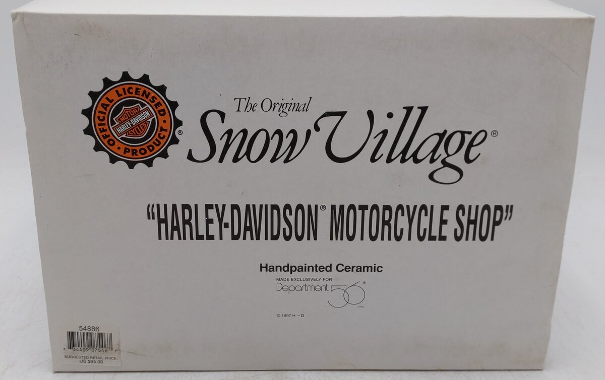 Dept 56 56.54886 Harley Davidson Motorcycle Shop EX/Box